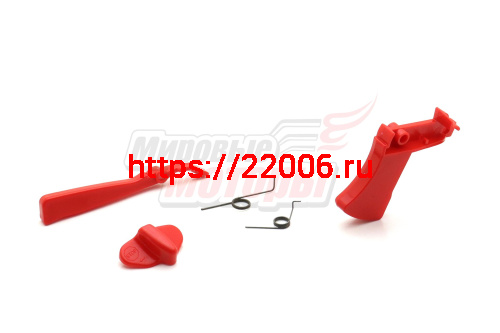 Курок газа мотокосы BC/GBC-033/043/31F в сборе Н/О (2 пружины, курок, фиксатор курка,переключатель)