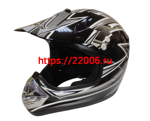 Шлем кроссовый KIRIN QL-112D, черный, синий, красный, размер L Шлем кроссовый KIRIN QL-112D, черный, синий, красный, размер L
