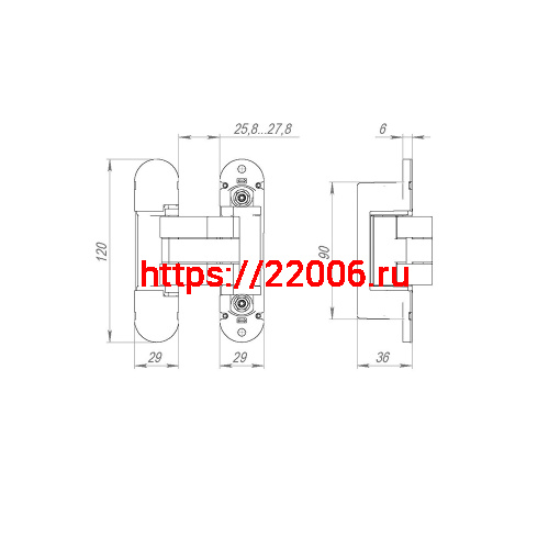 Петля Armadillo (Армадилло) скрытой установки U3D8000.VPG SC мат. хром TECH фото 6 Петля Armadillo (Армадилло) скрытой установки U3D8000.VPG SC мат. хром TECH фото 6
