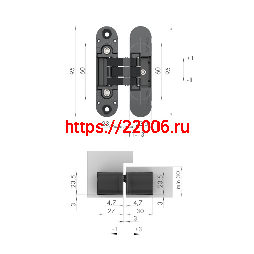 Петля Armadillo (Армадилло) скрытой установки U3D4000 AB (9540UN3D) бронза фото 2 Петля Armadillo (Армадилло) скрытой установки U3D4000 AB (9540UN3D) бронза фото 2