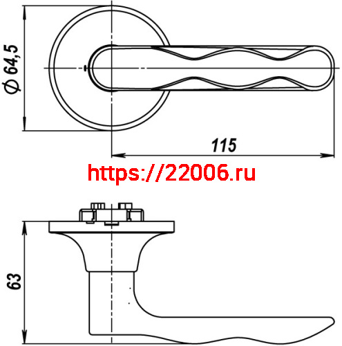 Ручка Fuaro (Фуаро) защелка DK624/BL CP-PS (624/BL CP-P) (без фик.) хром фото 2 Ручка Fuaro (Фуаро) защелка DK624/BL CP-PS (624/BL CP-P) (без фик.) хром фото 2
