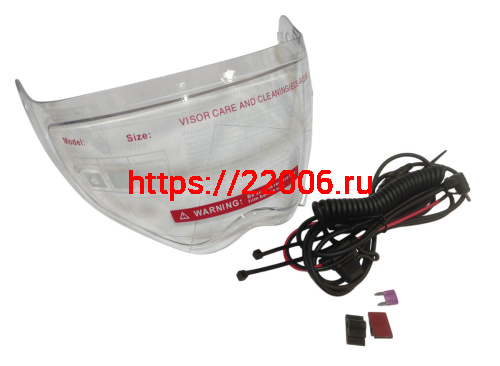 Шлем кроссовый со стеклом (туринг) СНЕГОХОДНЫЙ COBRA EC H331, черный, с ПОДОГРЕВОМ ВИЗОРА, размер L фото 5