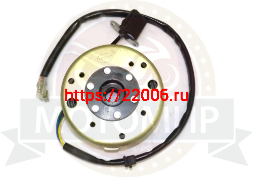 Зажигание 4х т GY6-125/150 в сборе с маховиком 5+1 катушек (генератор) фото 2 Зажигание 4х т GY6-125/150 в сборе с маховиком 5+1 катушек (генератор) фото 2