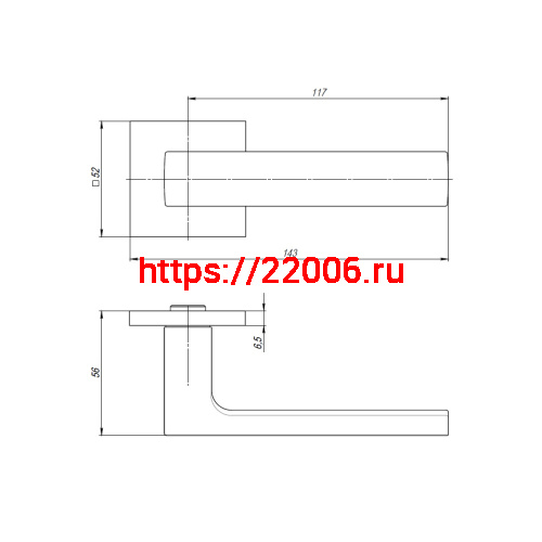 Ручка Armadillo (Армадилло) раздельная K.USS52.SKY (SKY USS) WH-19 белый фото 2