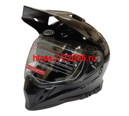 Шлем кроссовый со стеклом COBRA EC H331, белый, черный, черный-лайм, резмер XXL фото 2