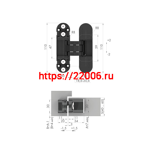 Петля Armadillo (Армадилло) скрытой установки U3D2000.TG FSG/2 флор. золото/2 фото 2 Петля Armadillo (Армадилло) скрытой установки U3D2000.TG FSG/2 флор. золото/2 фото 2