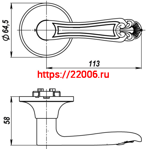 Ручка Fuaro (Фуаро) защелка DK637/BL СР-Е (637/BL СР-Е) (кл/фик.) хром фото 2 Ручка Fuaro (Фуаро) защелка DK637/BL СР-Е (637/BL СР-Е) (кл/фик.) хром фото 2