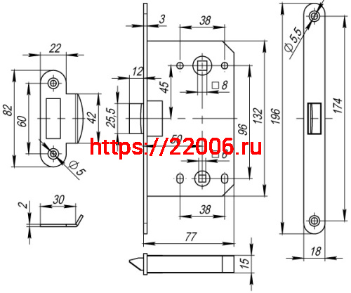 Защелка Fuaro (Фуаро) PLASTP96WC-50 (P96WC-50) CP хром фото 3 Защелка Fuaro (Фуаро) PLASTP96WC-50 (P96WC-50) CP хром фото 3