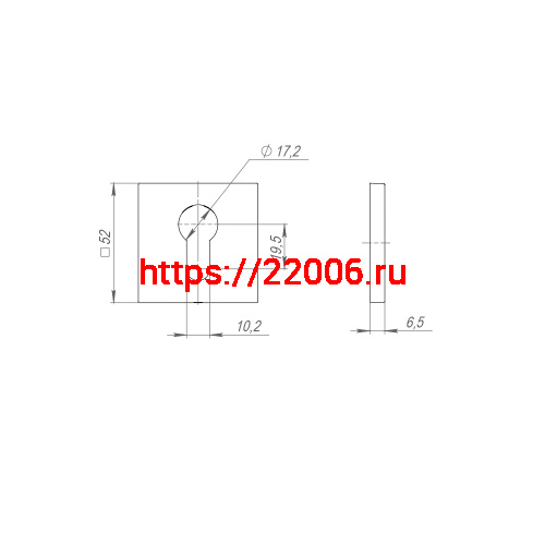 Накладка Ajax (Аякс) под цилиндр ET.K.JS51 (ET JS) BL-24 черный фото 3