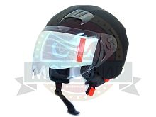 Шлем открытый "Safelead" HF-221 "колобки с доп. стеклом" мат. черный размер S