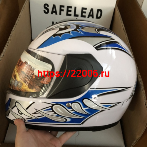 Шлем интеграл "Safelead" HF-150 NEW белый (BG), бургунди (DT), черный (Q30), размер M фото 2