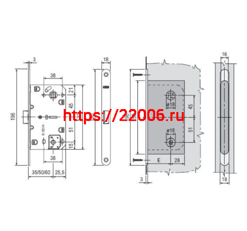 B06102.50.FM.567 AGB (АГБ) Защелка врезная WC (белый) с отв. пл. B02402.05.91 MEDIANA POLARIS фото 2 B06102.50.FM.567 AGB (АГБ) Защелка врезная WC (белый) с отв. пл. B02402.05.91 MEDIANA POLARIS фото 2