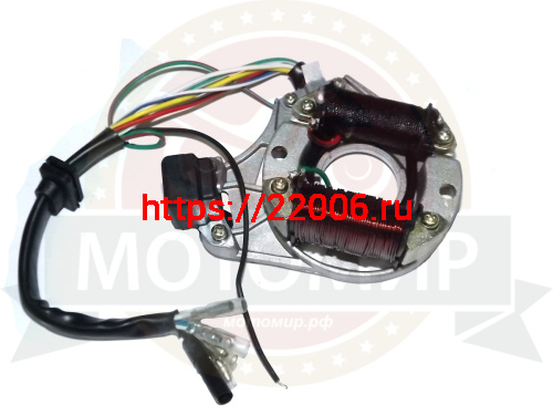 Зажигание Альфа "Zodiak" 110, DY100 голое (без маховика) 2 катушки, 5 провод (1803120) Зажигание Альфа "Zodiak" 110, DY100 голое (без маховика) 2 катушки, 5 провод (1803120)