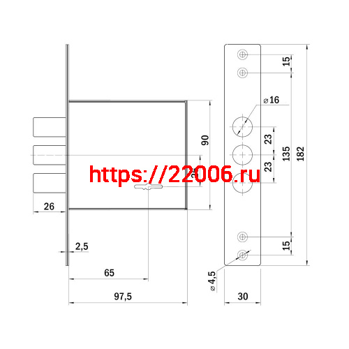 Замок Punto (Пунто) врезной сувальдный MDV30S-817 CP (V30/S) CP хром фото 3 Замок Punto (Пунто) врезной сувальдный MDV30S-817 CP (V30/S) CP хром фото 3