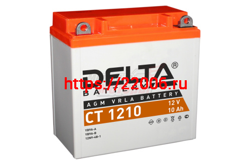 Аккумулятор 12В10Ач DELTA CT1210 (YB9-B/YB9-B/12N9-4B-1) (кислотный, герметичный) (прямая полярн) (137*77*135мм)