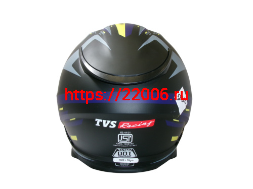 Шлем TVS RACING (Индия) STREET D/V DULL BLACK M.BLUE размер M, + пинлок в комплекте, очки фото 3