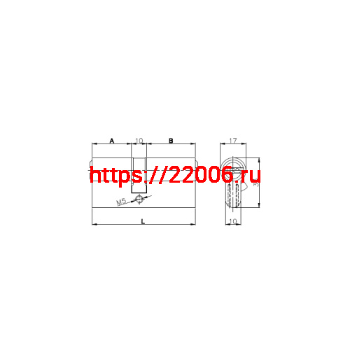 Цилиндровый Kale kilit (Кале килит) механизм 164 SN/80 (35+10+35) mm никель 5 кл. фото 2