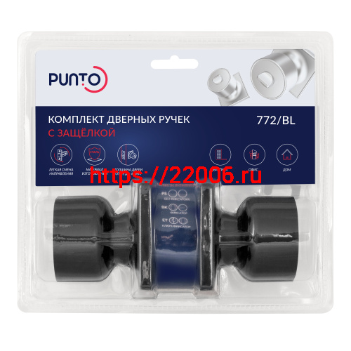 Ручка Punto (Пунто) защелка DK772/BL BL-BK (фик.) черный фото 2 Ручка Punto (Пунто) защелка DK772/BL BL-BK (фик.) черный фото 2