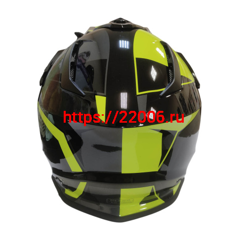 Шлем кроссовый COBRA EC V332, серый титан, синий и желтый, размер XL фото 4