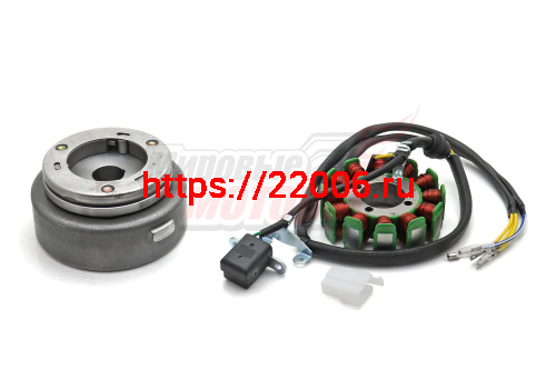Зажигание в сборе с маховиком (генератор) (12катушек) 162FMJ, 163FML (CG125-200) (d32mm)(d5x3) Зажигание в сборе с маховиком (генератор) (12катушек) 162FMJ, 163FML (CG125-200) (d32mm)(d5x3)