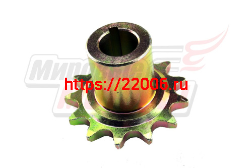 Звезда ведущая 13z мотобуксировщика "Буксирчик" (d=20мм, шаг 15,875, шпонка 5мм) цинк
