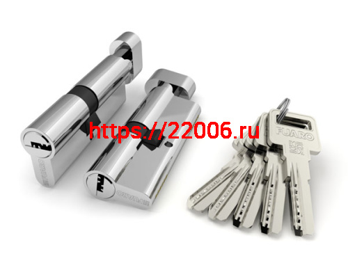 Цилиндровый Fuaro (Фуаро) механизм (R602/90) R6002Knob90(40+10+40) CP хром 5Key с вертушкой