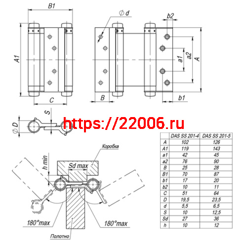Петля Armadillo (Армадилло) пружинная двусторонняя BH470SS (100*70*1.5) AB (DAS SS 201-4") бронза фото 2 Петля Armadillo (Армадилло) пружинная двусторонняя BH470SS (100*70*1.5) AB (DAS SS 201-4") бронза фото 2
