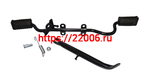 Подножка водителя центральная FLASH в сборе с подставкой боковой (с изгибом под глушит.) (НАБОР) Подножка водителя центральная FLASH в сборе с подставкой боковой (с изгибом под глушит.) (НАБОР)