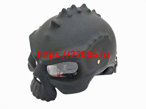 Мотошлем череп SM-689 (черный матовый) без размера