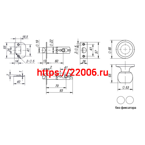 Ручка Punto (Пунто) защелка DK672 BL-PS (6072 BL-P) (без фик.) черный фото 3
